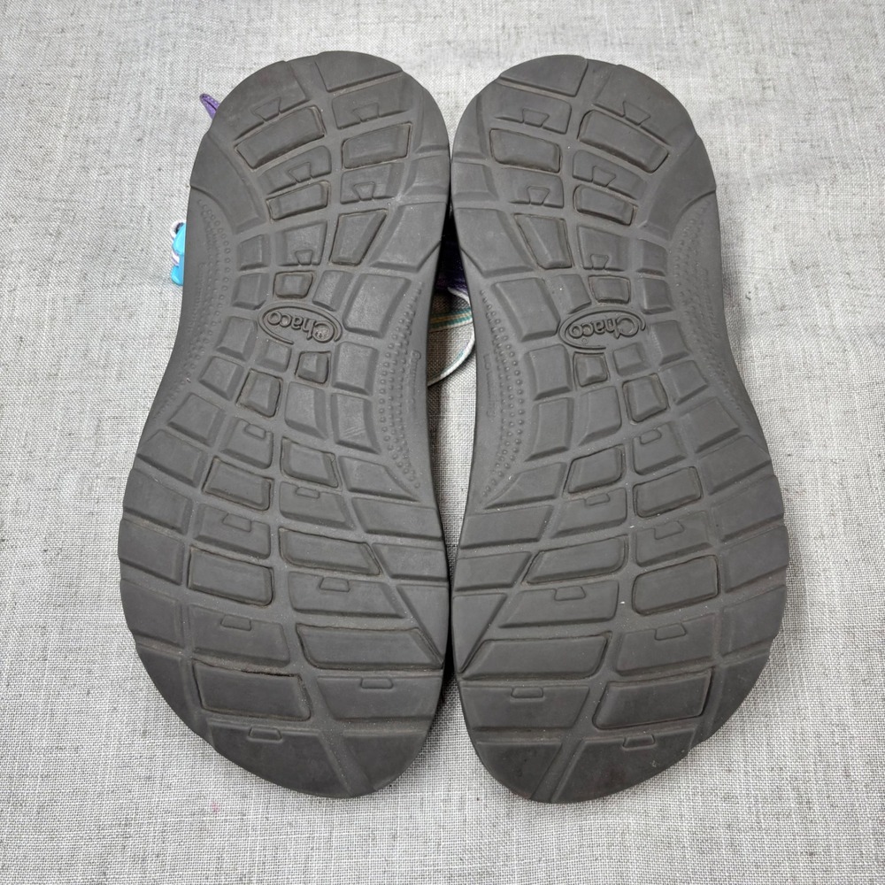 Chaco Kids Z1 Ecotread Strappy Sandals Purple Teal Striped Gorpcore Size 5 - Picture 8 of 11